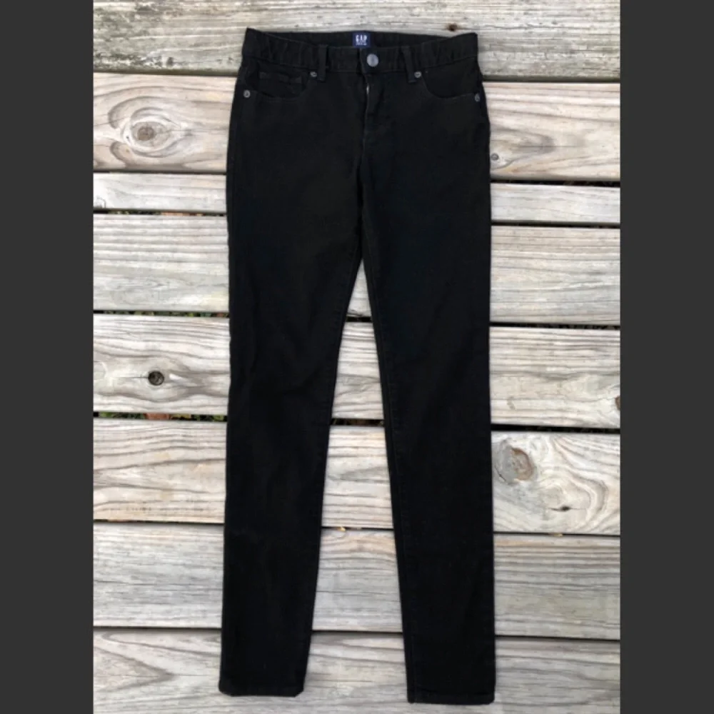 - GAP Black Super Stretch Skinny Jeans SZ 14! EUC!